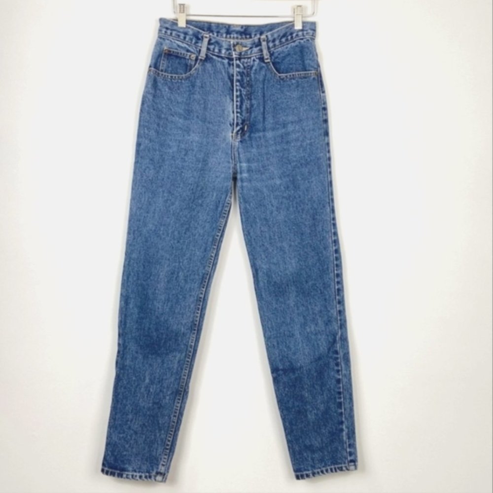 Valentino Women Straight Leg Jeans in Blue with Gold Accent - Picture 5 of 6